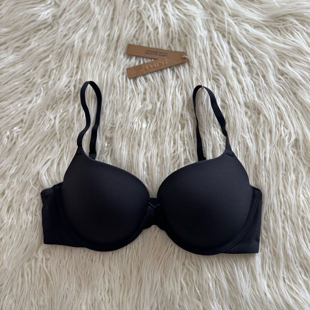 Skims Fits Everybody Push-Up Bra Onyx Size 34C